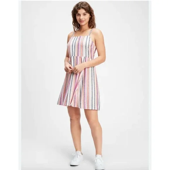 thin strap linen dress Leonora Linen Mini Dress